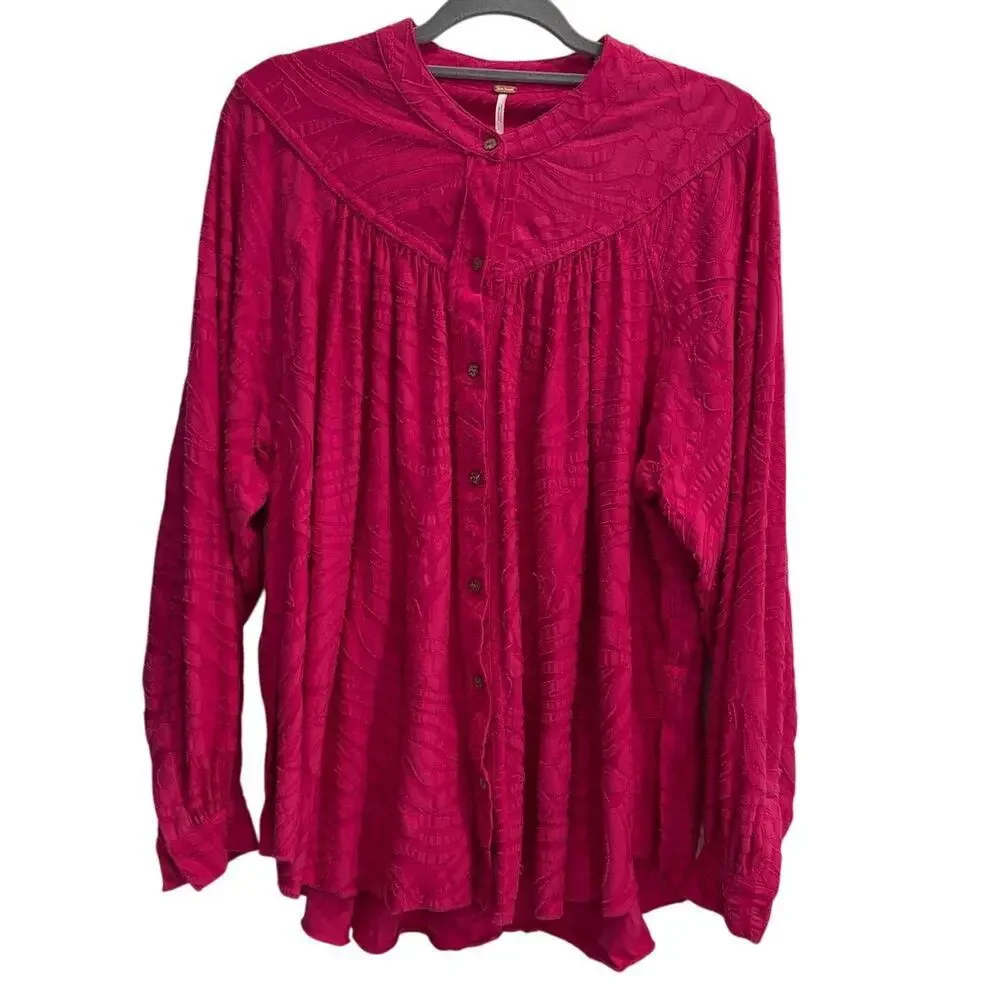 Free People Size Small S Can't Stop Dreaming Tunic Hot Pink - Picture 1 of 6